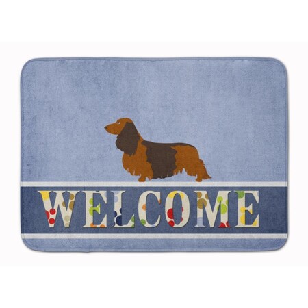 Carolines Treasures Longhaired Dachshund Welcome Machine Washable Memory Foam Mat BB8287RUG